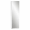 Scarpiera Moderna con Specchio Bianco, Legno, 180x50x20 cm