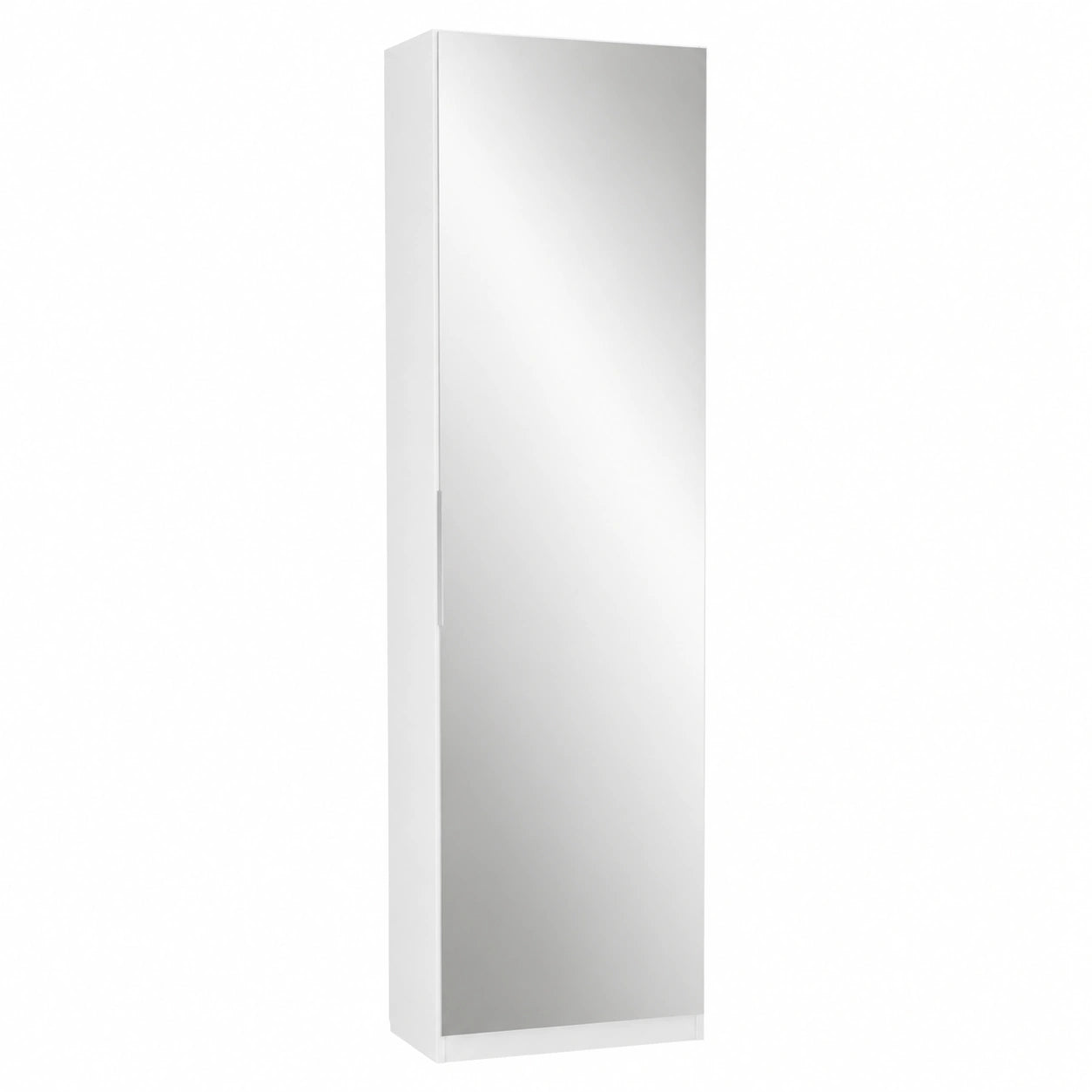 Scarpiera Moderna con Specchio Bianco, Legno, 180x50x20 cm