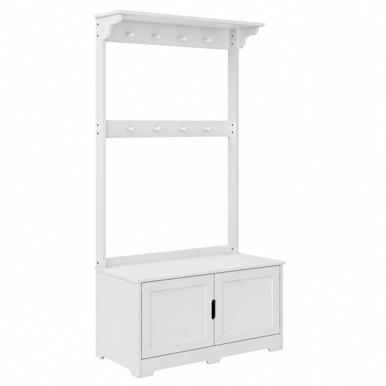 Appendiabiti Lysa Bianco con Ante, 80x180 cm, Spazio per Giacche e Scarpe