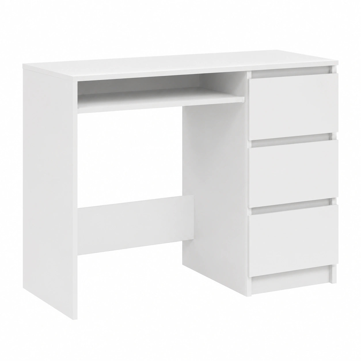 Tavolo da Computer Multifunzionale in Legno Ingegnerizzato Bianco per Studio e Ufficio