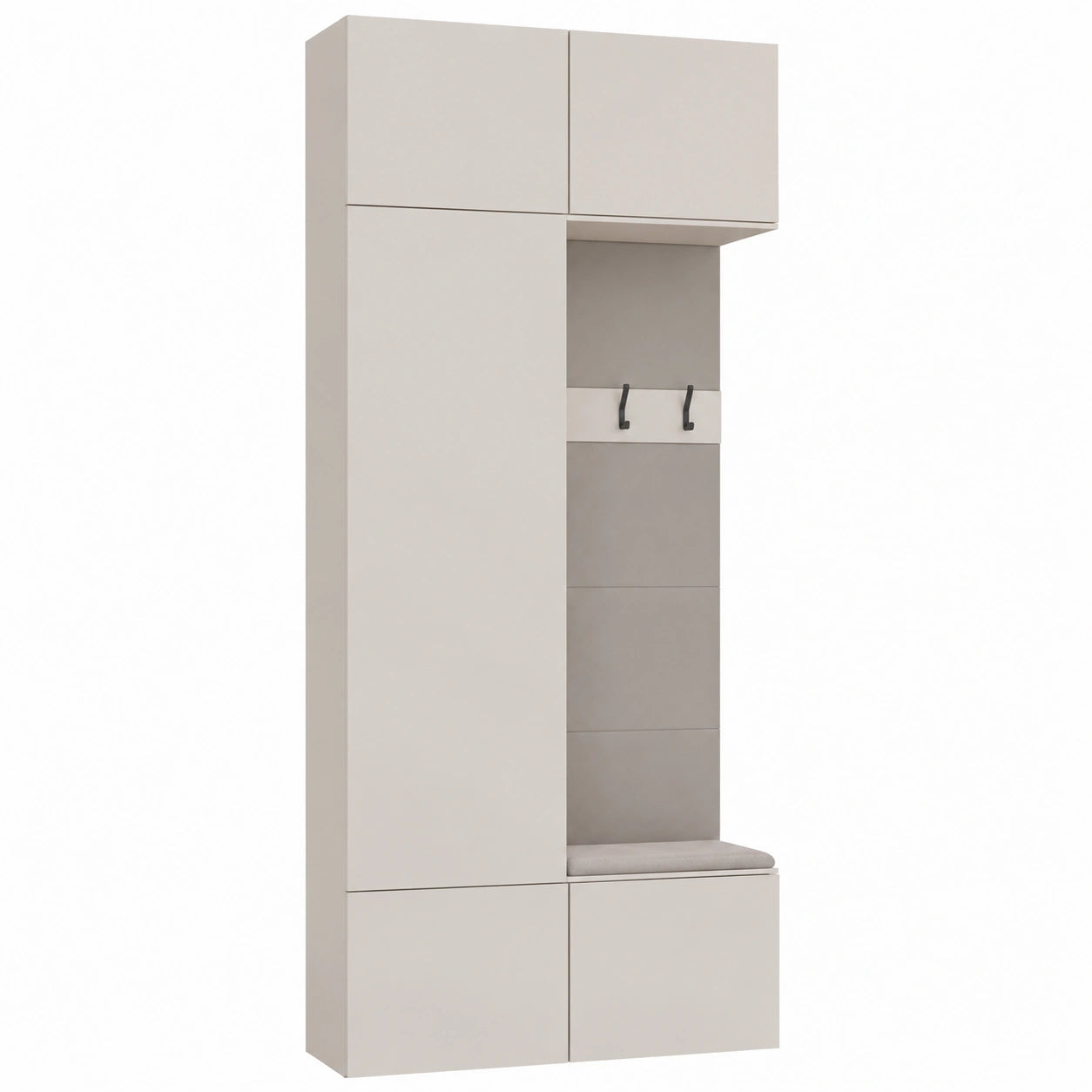 Set Armadi Modulare HAGA II con Panchina - 238x100x35 cm per Corridoio, Scarpiere e Cappotti