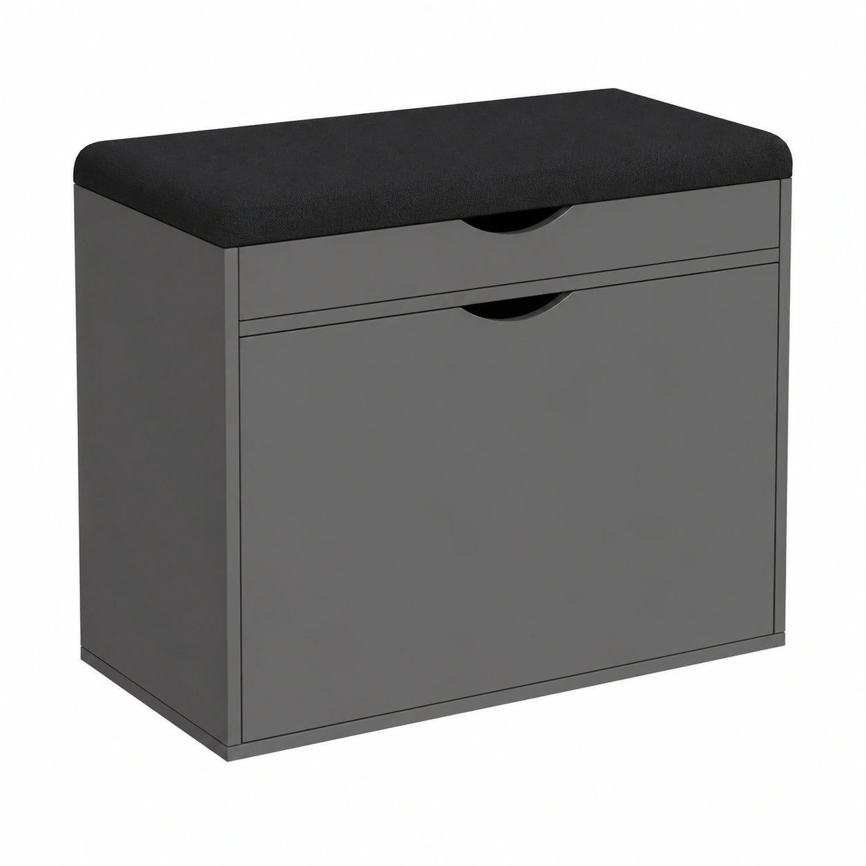 Scarpiera da Ingresso Vicco Schufy Antracite con Seduta Imbottita, 2 Scomparti, 60x51 cm