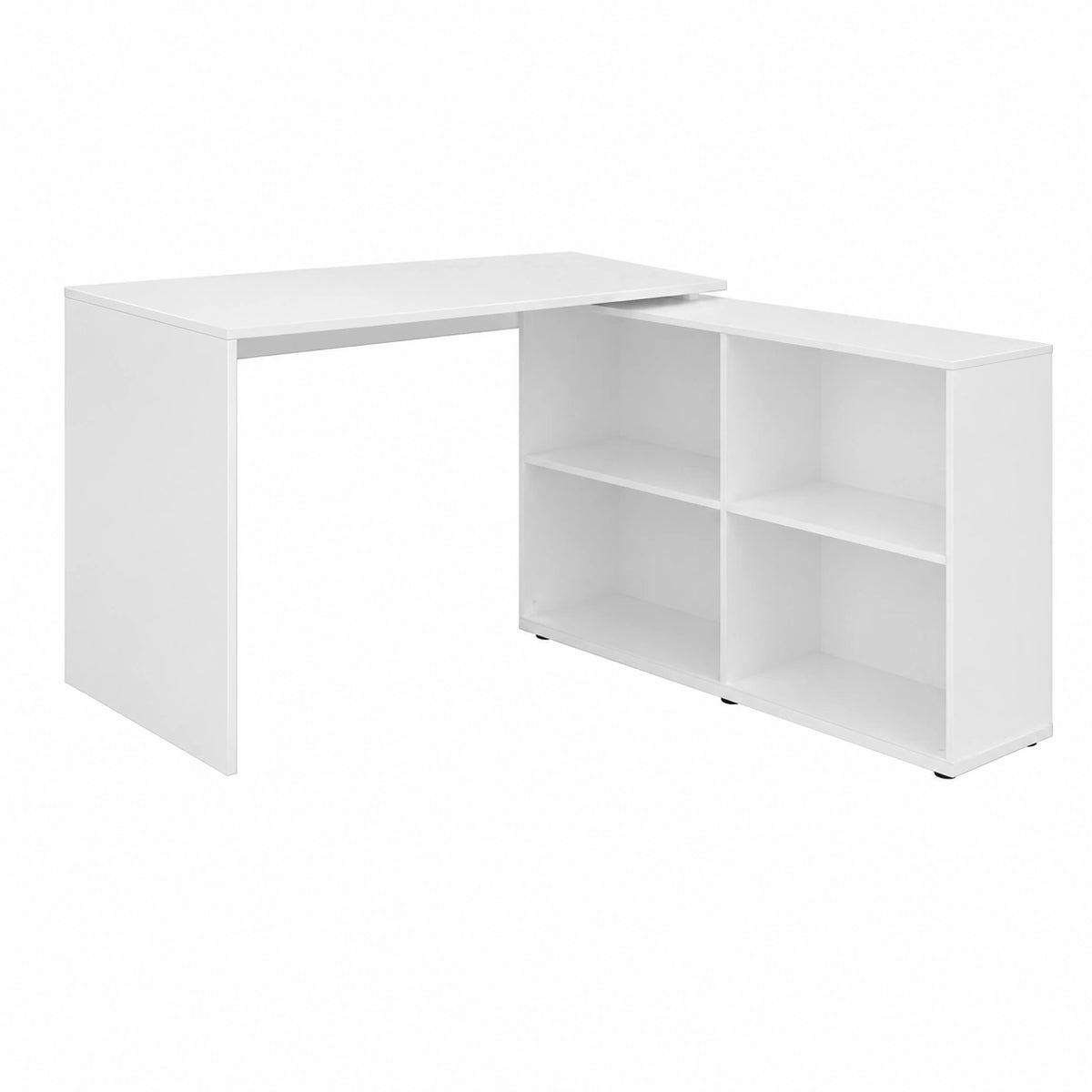 Scrivania ad Angolo FlexPlus Vicco con Scaffale Aperti, Bianco, 137x60 cm