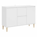 Credenza Moderna Bianca in Legno Multistrato 101x35x70 cm