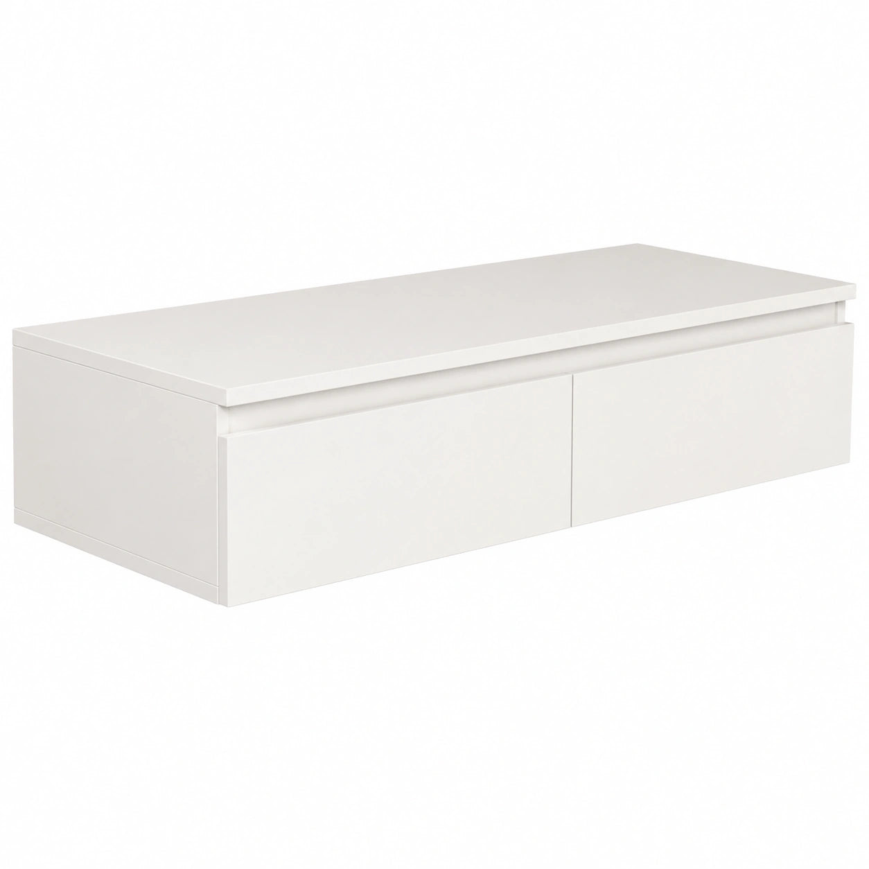 Consolle Trucco Bianca Moderna con Cassetti, Design Sospeso da 120 cm per Interni Contemporanei