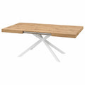 PAZZO DESIGN Tavolo Estensibile Noemi, Gambe Incrociate Bianche, Rovere Rustico, 140x90x74 cm, Made in Italy