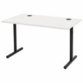 Scrivania Moderna per Ufficio e Gaming con Gestione Cavi, Ripiano Robusto in Bianco, 120x60x73,6 cm