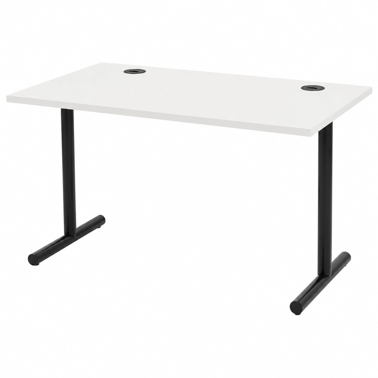 Scrivania Moderna per Ufficio e Gaming con Gestione Cavi, Ripiano Robusto in Bianco, 120x60x73,6 cm