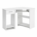 Scrivania Angolare Vicco Odin con Armadio PC e Vano per Tastiera, Bianco, 83x76 cm