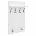 Appendiabiti da Parete Moderno con Ripiani Integrati 120x60 cm Bianco/Alluminio