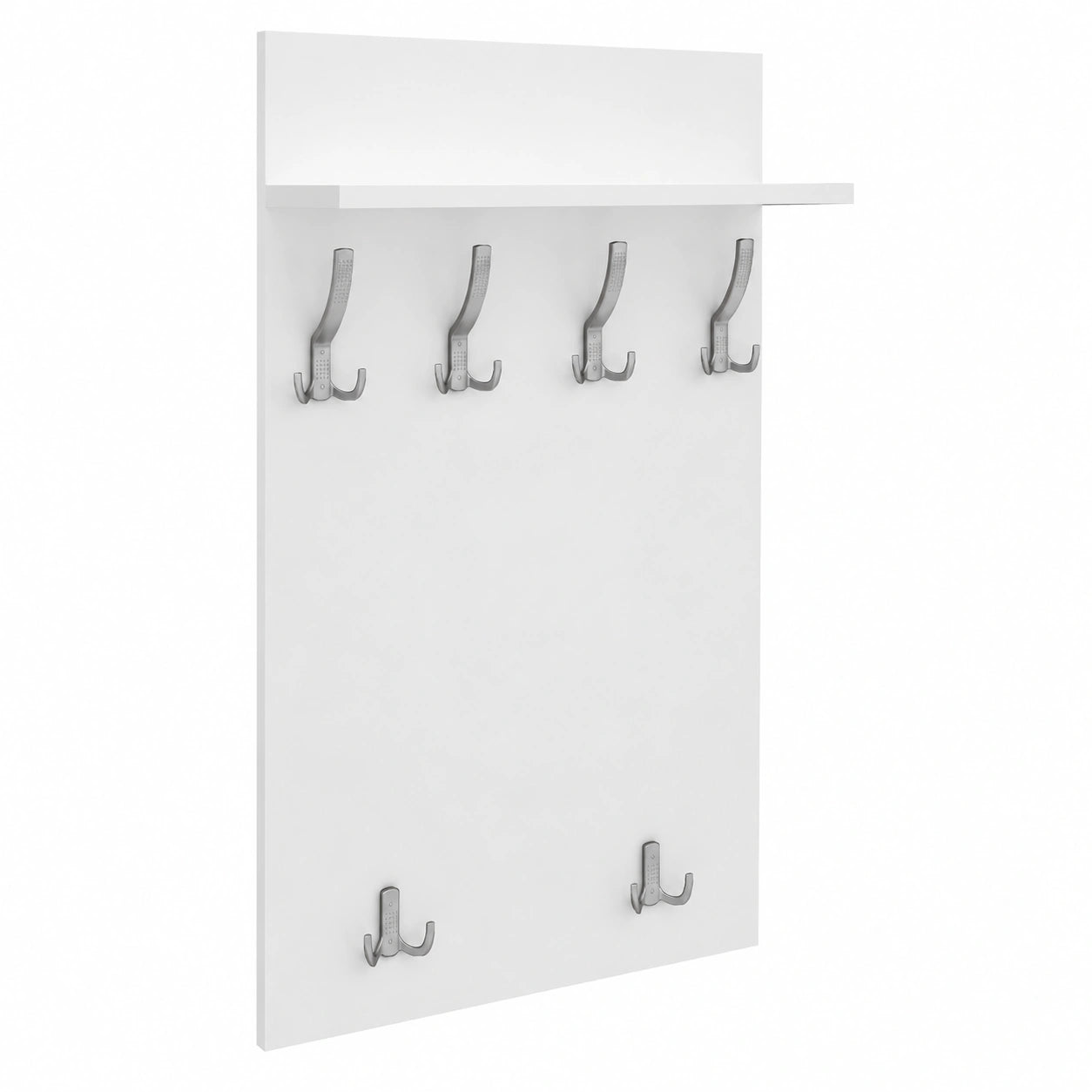 Appendiabiti da Parete Moderno con Ripiani Integrati 120x60 cm Bianco/Alluminio