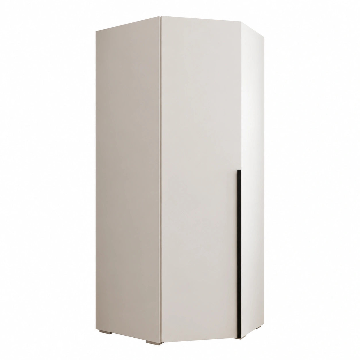 Armadio Angolare Multifunzionale per Camera da Letto - Ripiani e Barre Inclusi - Bianco e Nero, 236,7x81,7x47cm