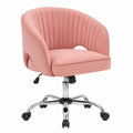 Sedia da Ufficio ergonomica in Velluto Rosa con Altezza Regolabile e Base Girevole