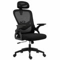 Sedia Ufficio Ergonomica Nera con Altezza Regolabile e Braccioli Ripiegabili