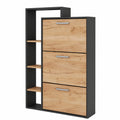 Scarpiera da Ingresso Vicco Orlando, Rovere Dorato/Antracite, 80x128.3 cm, 3 Scomparti