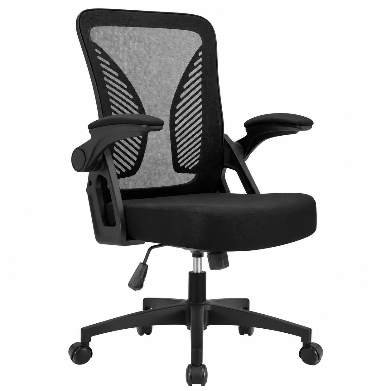 Sedia Ergonomica da Ufficio Milacyee con Supporto Lombare e Braccioli Regolabili, Rete Traspirante, Altezza Regolabile e Ruote Girevoli, Colore Nero