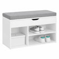 Panca Scarpiera Salvaspazio con Seduta e Contenitore, 80x30x48 cm, Bianco