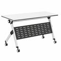 Tavolo pieghevole in legno per conferenze, montaggio semplice, ideale per riunioni e studio (140 x 61 x 76 cm)