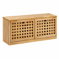 Panca in Legno di Noce con Scarpiera Integrata 94x20x38 cm