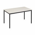 Tavolo rettangolare multiuso 120x60 cm, altezza 74 cm, acero e alluminio bianco