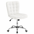 Sedia da Ufficio Ergonomica in Ecopelle Bianca con Altezza Regolabile