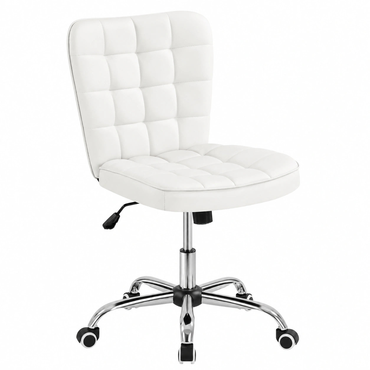 Sedia da Ufficio Ergonomica in Ecopelle Bianca con Altezza Regolabile